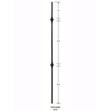 1072 Solid 12mm Round Baluster with Two Knuckles