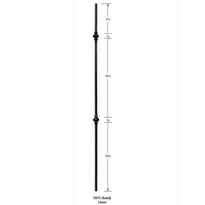 1072 Solid 12mm Round Baluster with Two Knuckles