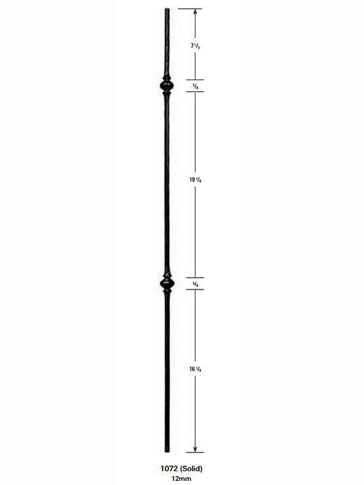 1072 Hammered 2 Knuckle Round Baluster Iron Baluster