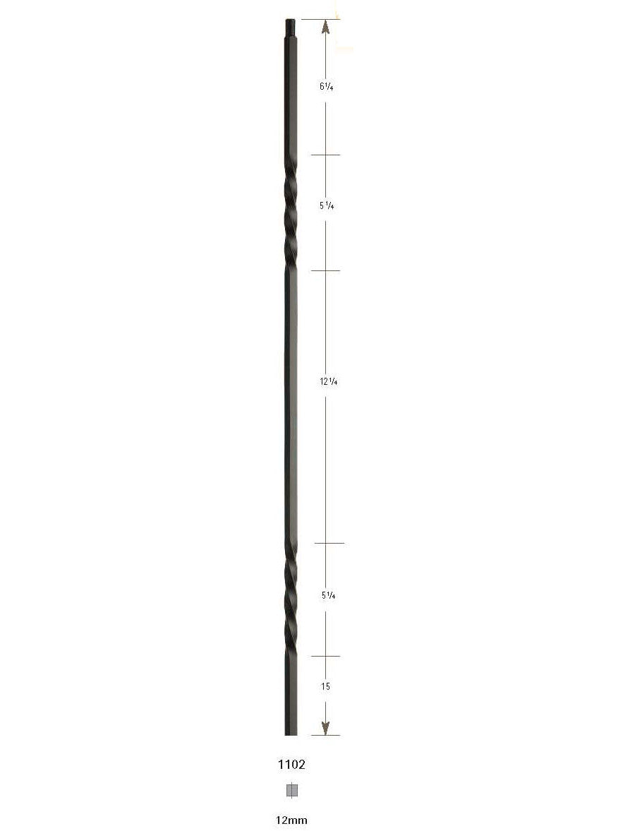 1102 Double Twist Iron Baluster