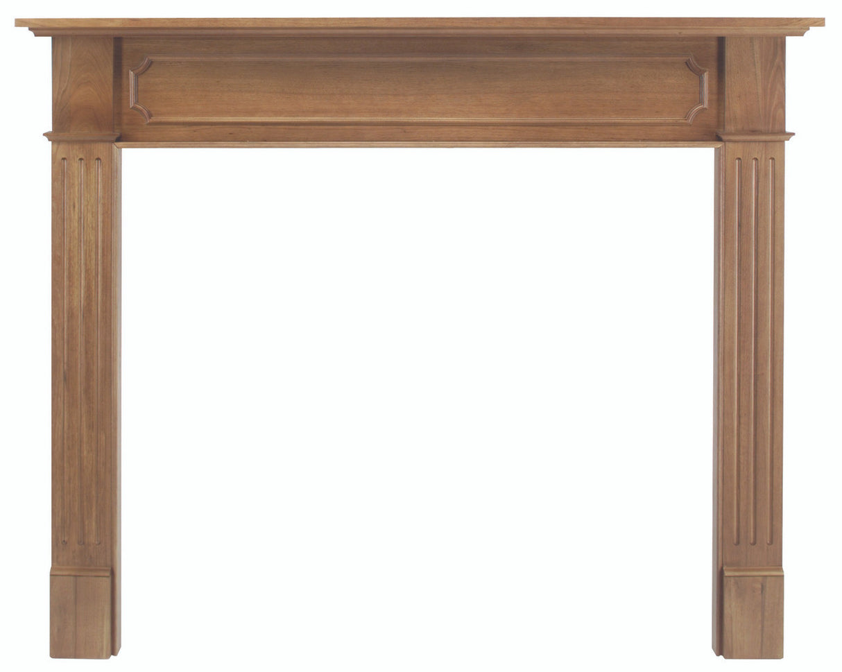 The Alamo Fireplace Mantel Surround, Side View with Stain