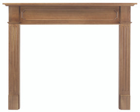 The Alamo Fireplace Mantel Surround, Side View with Stain