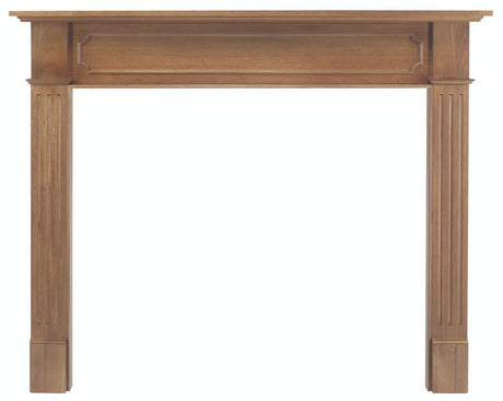 The Alamo Fireplace Mantel Surround, Side View with Stain