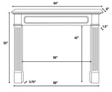 The Alamo Fireplace Mantel Surround, Side View Dimensional Information