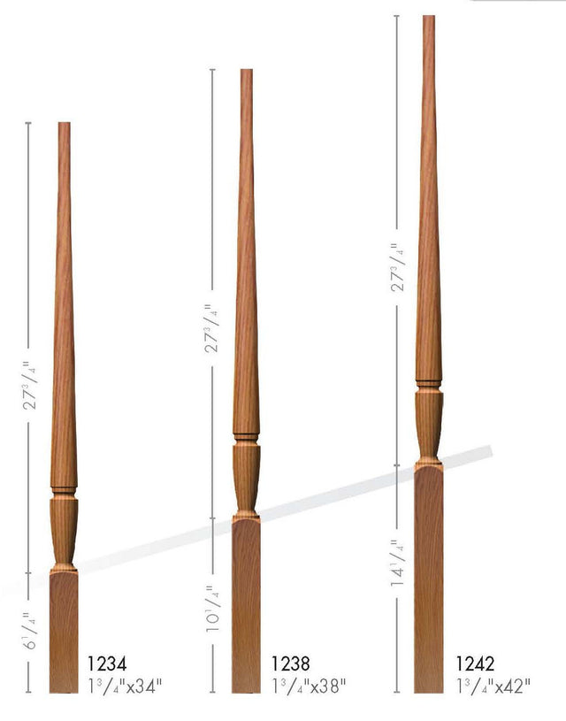 Elegant Rise Bunker Hill Balusters, 1234, 1238, 1242