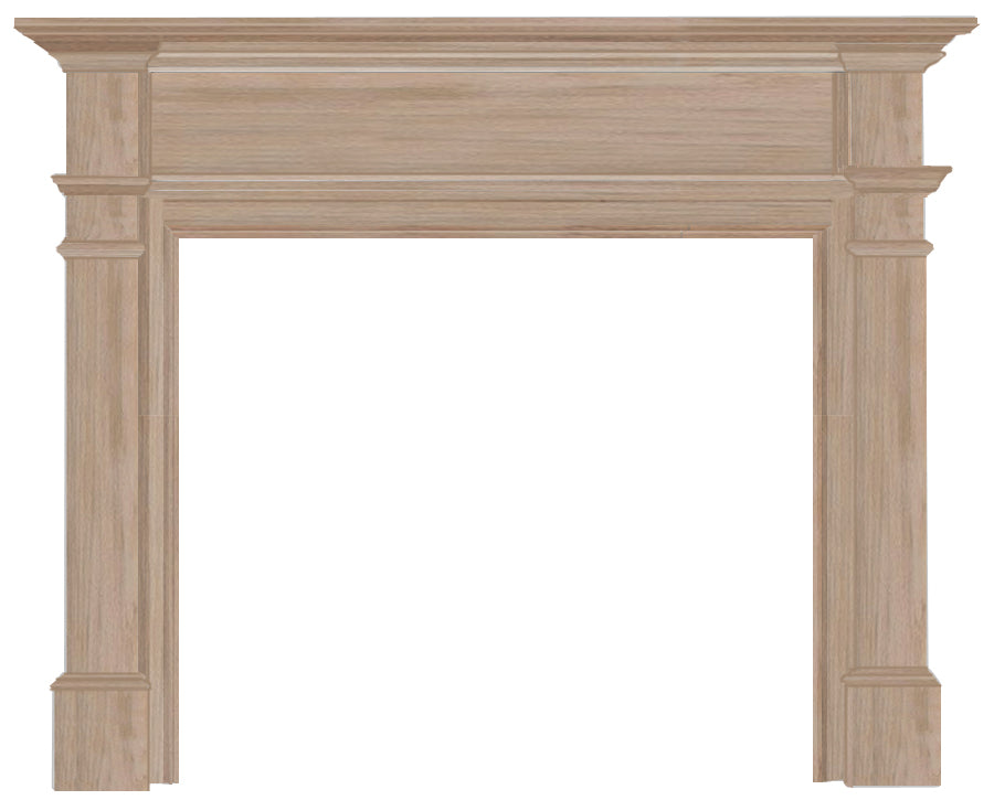 Windsor Fireplace Mantel Surround, 48" and 56", front view unfinished