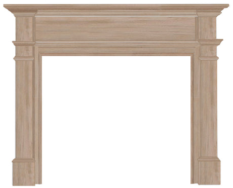 Windsor Fireplace Mantel Surround, 48" and 56", front view unfinished