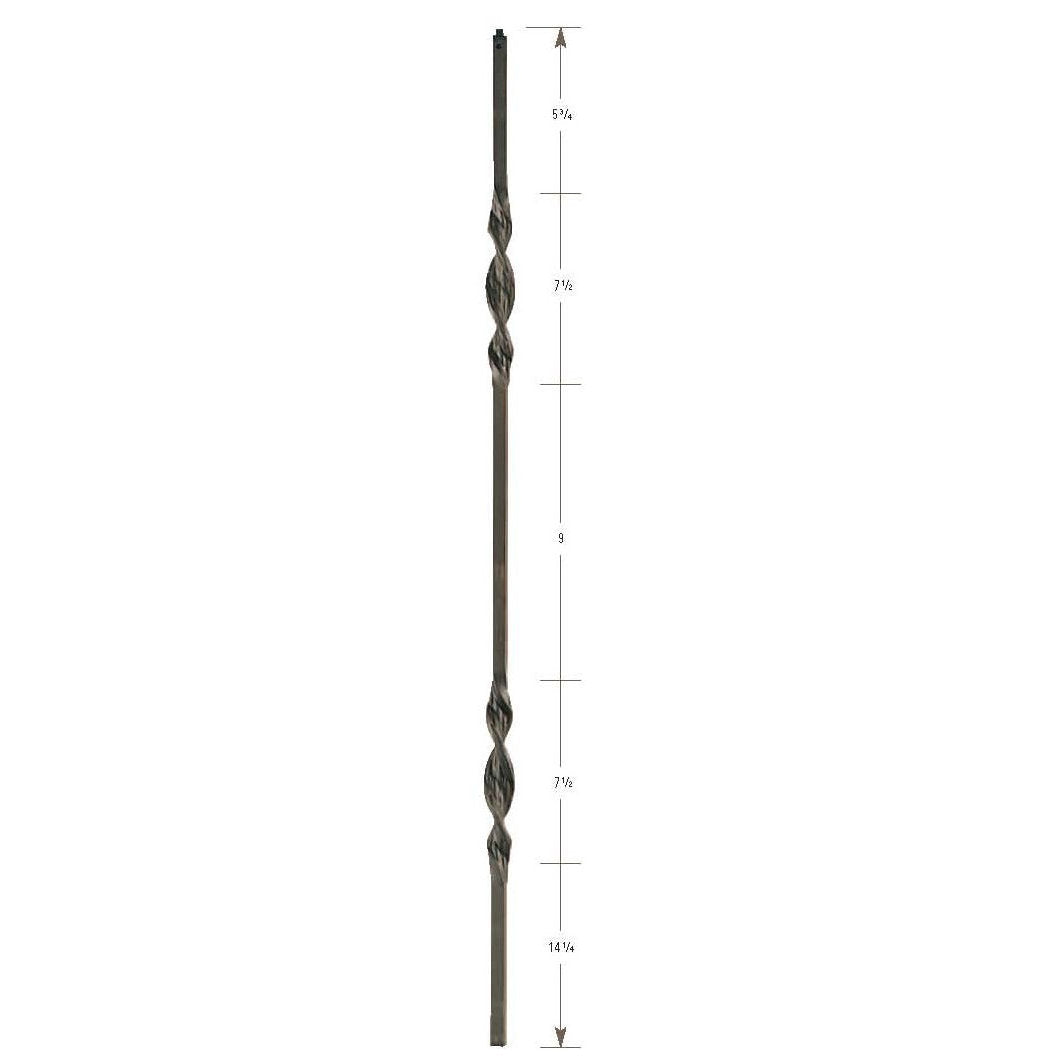1302 Double Ribbon Hollow Stair Baluster, 12mm