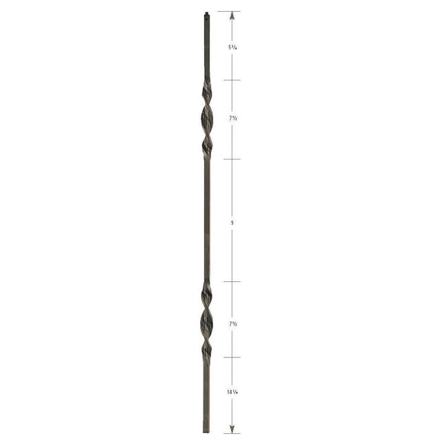 1302 Double Ribbon Hollow Stair Baluster, 12mm