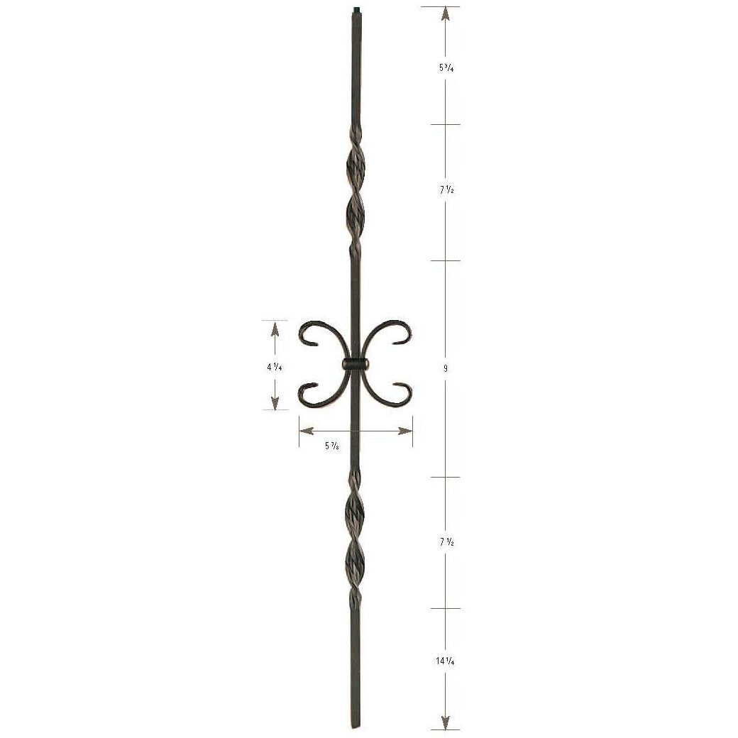 1331 Single Butterfly and Two Ribbons Hollow Baluster, 12mm