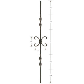 1331 Single Butterfly and Two Ribbons Hollow Baluster, 12mm