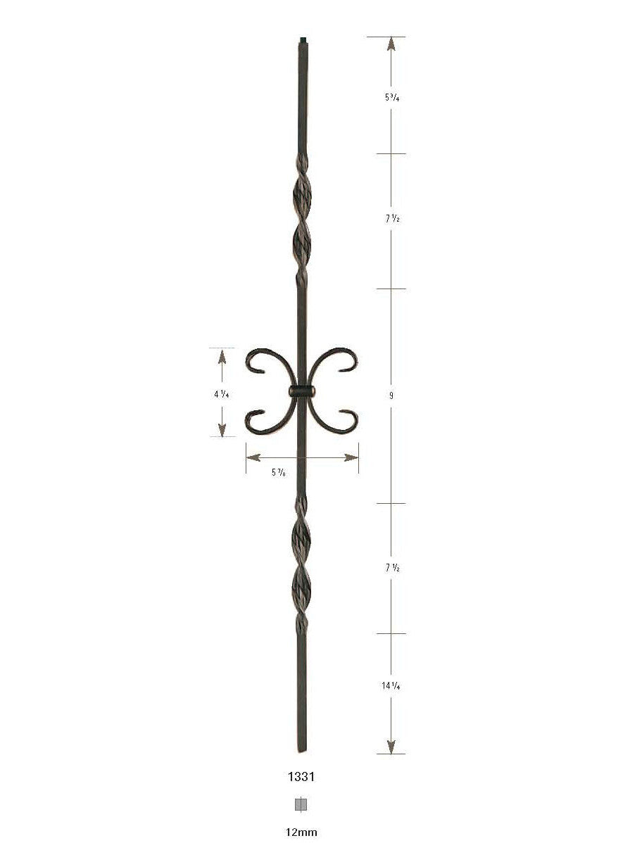3331 Hollow Ribbon with One Scroll Baluster
