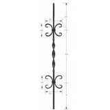 1332 Double Butterfly and Ribbon 12mm Hollow Baluster