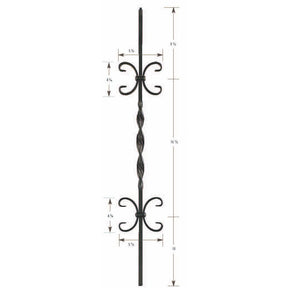 1332 Double Butterfly and Ribbon 12mm Hollow Baluster