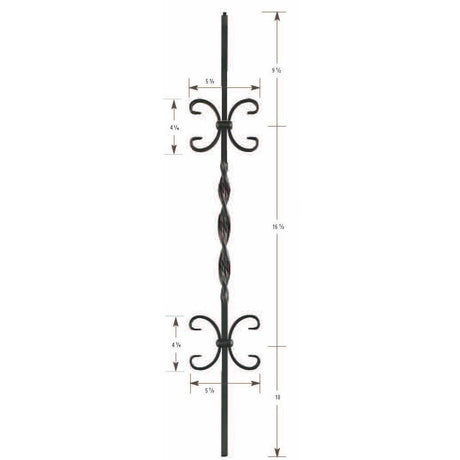 1332 Double Butterfly and Ribbon 12mm Hollow Baluster