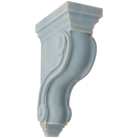 4 1/2"W x 10"D x 13 3/4"H Arlington Wood Vintage Decor Corbel, Driftwood Blue