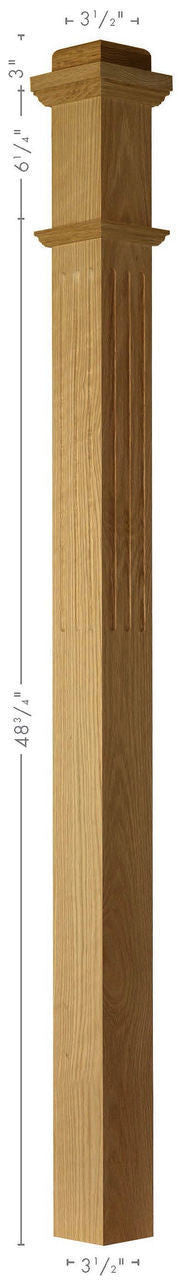 F-4075 Fluted Solid Box Newel Post