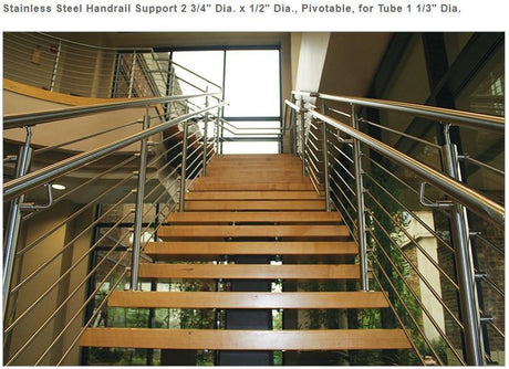 E0042 Stainless Steel 1 2/3" Newel Post, Floor Mount