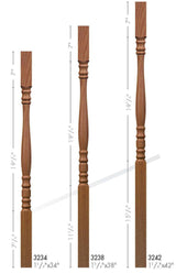3242 42" Square Top Hampton Elegant Rise Baluster