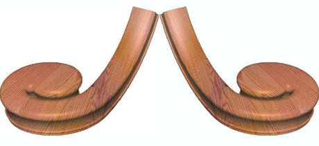 5630 (Left Hand) or 5635 (Right Hand) Volutes for the 5600 Oval Handrail (6010 handrail volutes shown)
