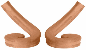 7631 (Left Hand) or 7636 (Right Hand) curved arm volutes for the 7600 oval handrail.