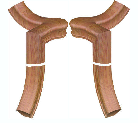 7650 (Left Hand) or 7655 (Right Hand) two rise quarter-turn goosenecks for the 7600 oval handrail (6010 goosenecks pictured)