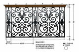 Bordeaux Decorative Panels, Dimensional Information Balcony