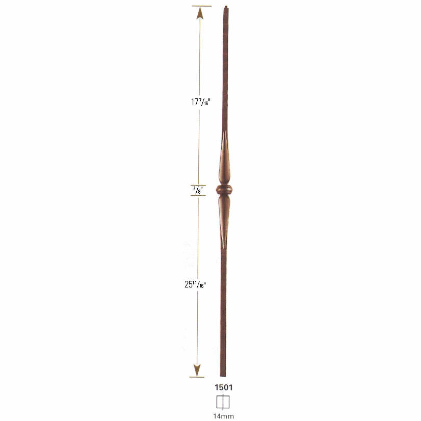 3501 Hollow Baluster with Knuckle and Two Spoons, 14m
