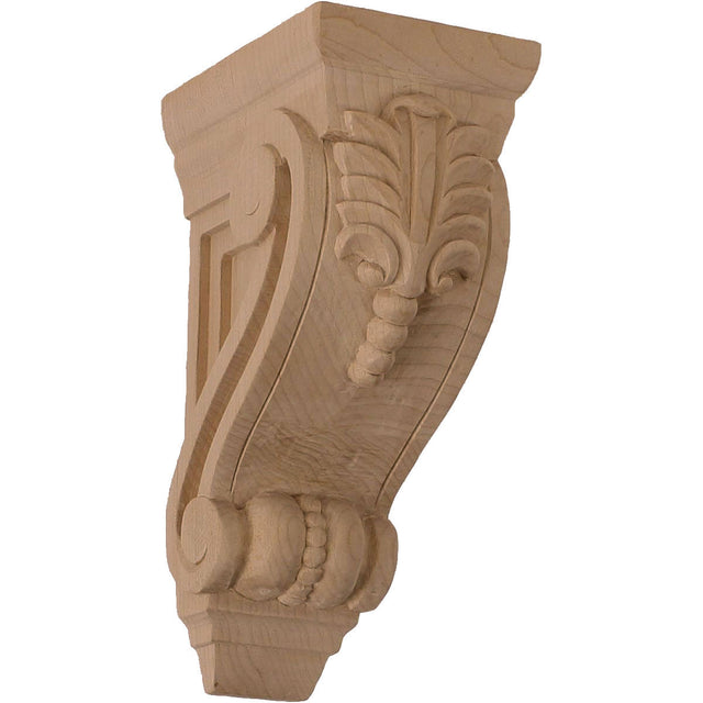 Fig Leaf Pilaster Wood Corbel, 6-5/8"
