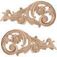 Rose Scrolls Onlay, Pair Small (ONL07X03X01RO)