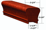 6010P Pine Plowed Handrail, dimensional information