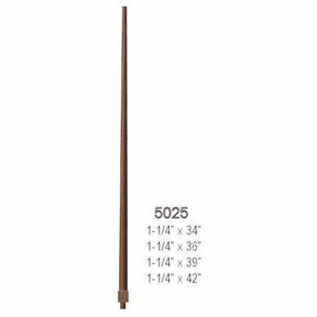 5025 39" Long Tapered Colonial Pin Top Baluster Dimensional Information