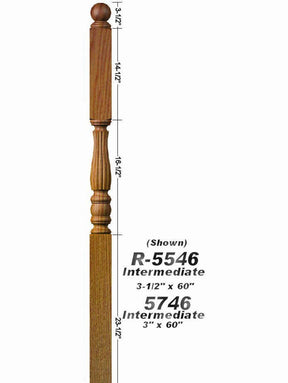 F-5746 Fluted Utah Classic Ball Top Intermediate Newel Post