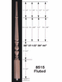 8515F 39" Fluted Jefferson Baluster Dimensional Information