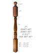 958-4BT-56 Ball Top Landing Bordeaux Newel Post