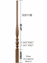 F-5311 Fluted 36" Utah Classic Square Top Baluster 
