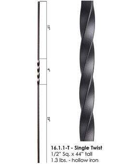 HF16.1.1-T Single Twist Tubular Steel Baluster