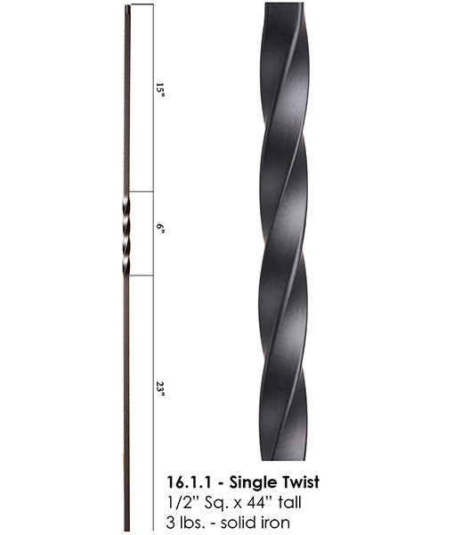 HF16.1.1 Single Twist Iron Baluster