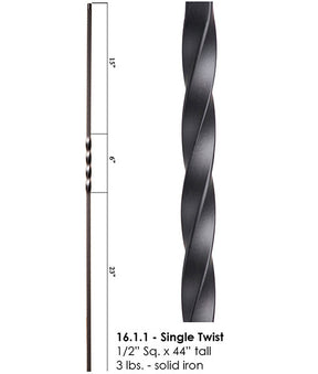 HF16.1.1 Single Twist Iron Baluster