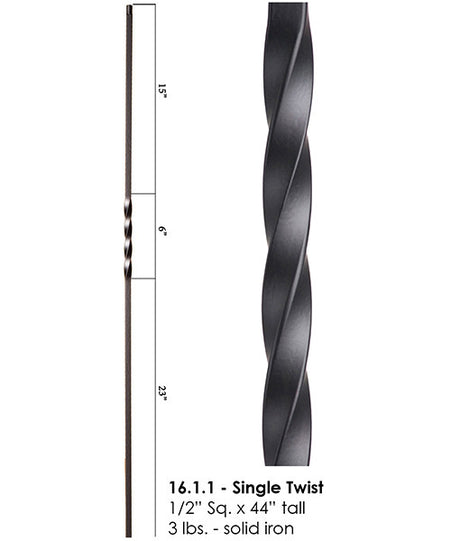 HF16.1.1 Single Twist Iron Baluster