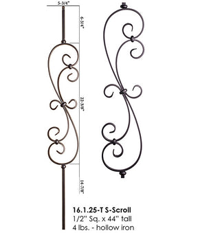 HF16.1.25-T S-Scroll Tubular Steel Baluster