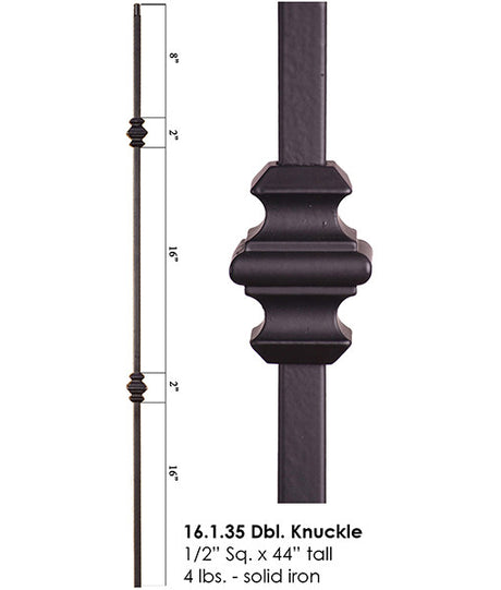 HF16.1.35 Double Knuckle Iron Baluster