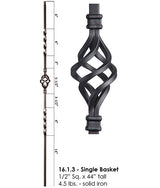 HF16.1.3 Single Basket Iron Baluster