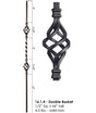 HF16.1.4 Double Basket Single Twist Iron Baluster