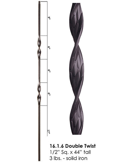 HF16.1.6 Double Ribbon Iron Baluster