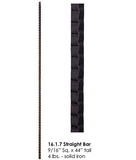 HF16.1.7 Hammered Straight Bar Iron Baluster