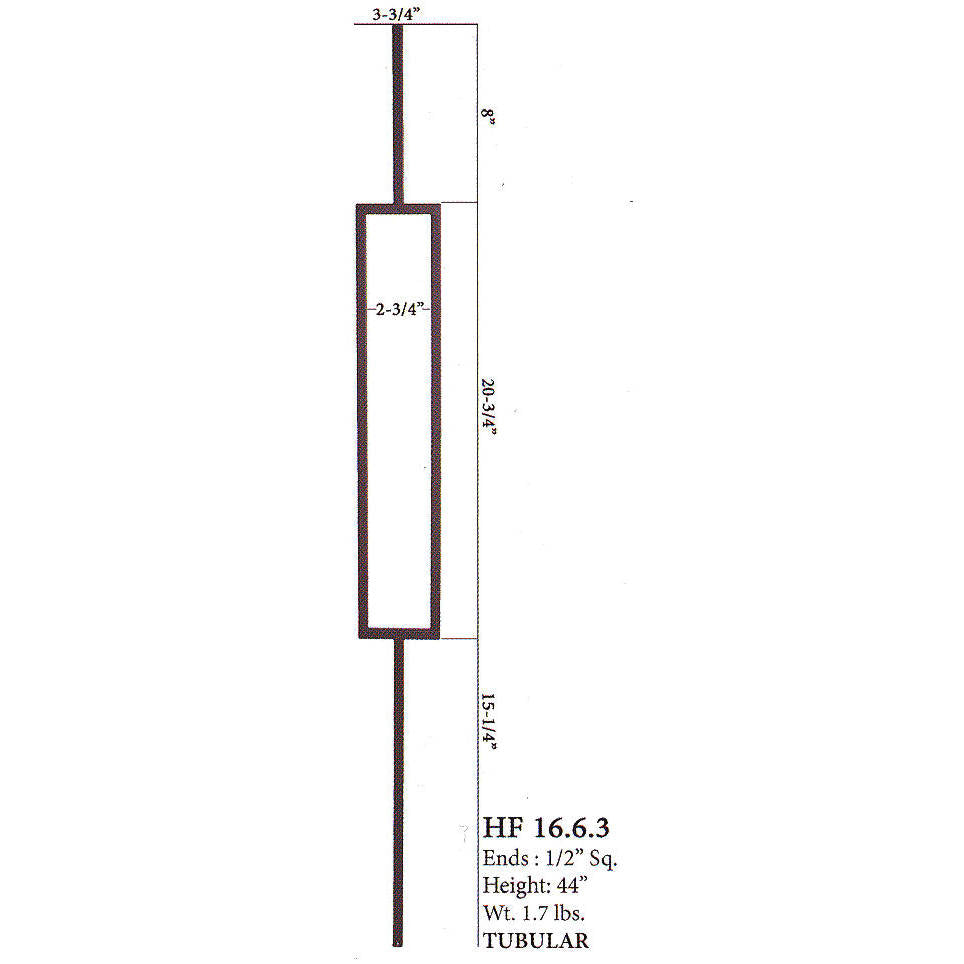 HF16.6.3 Rectangle Tubular Steel Baluster