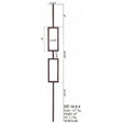 HF16.6.4 Double Square Tubular Steel Baluster