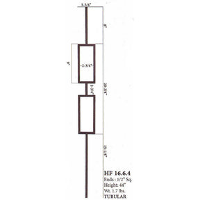 HF16.6.4 Double Square Tubular Steel Baluster