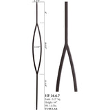 HF16.6.7 Oval Tubular Steel Baluster